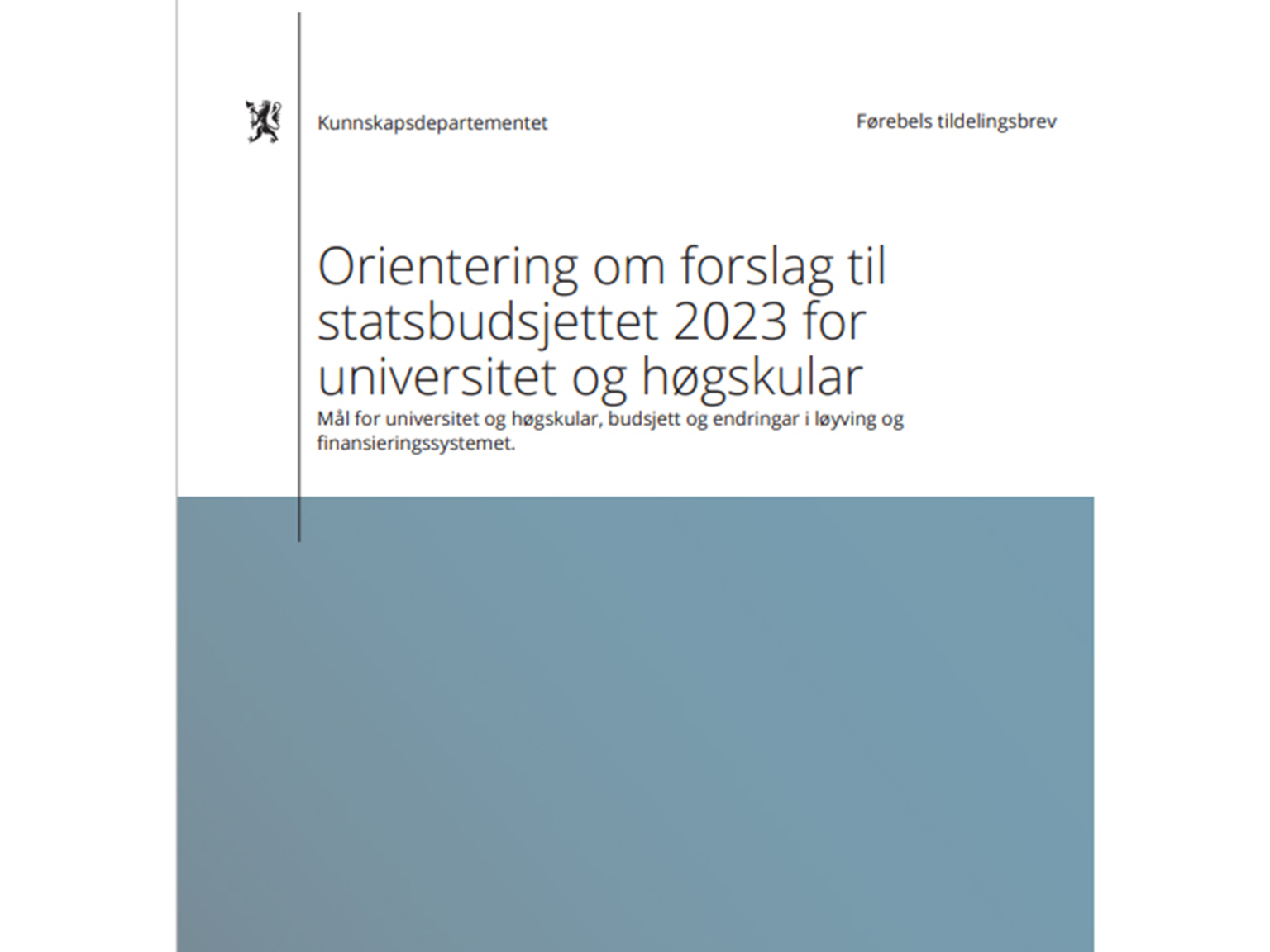 Statsbudsjettet 2023: Straumprisane gir dystre økonomiske utsikter for KHiO